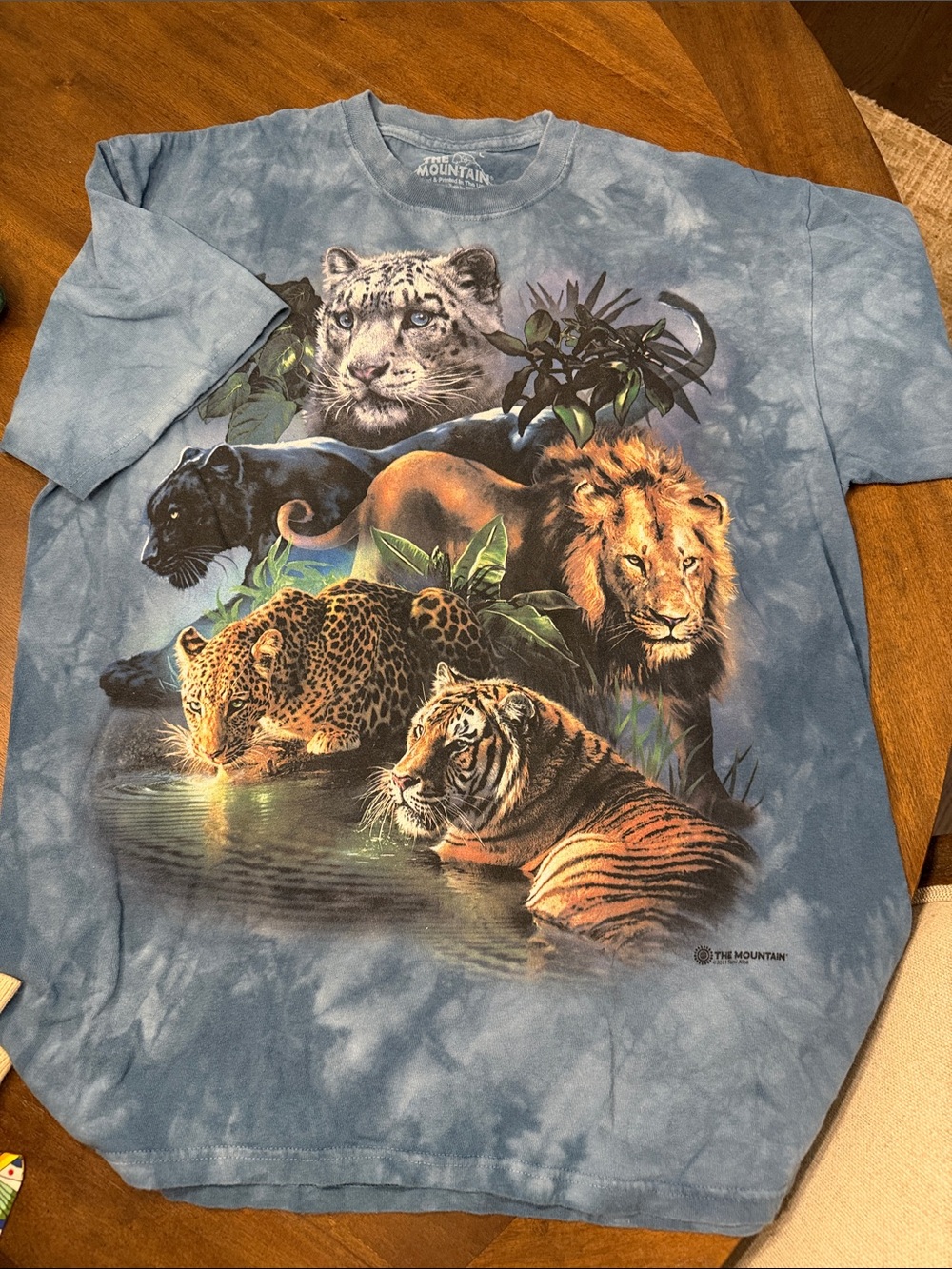 The Mountain Blue Tie-Dye Big Cats Graphic Tee
